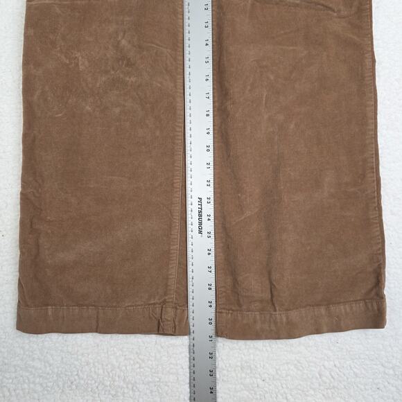 Faherty Pants Women's 28 Brown Corduroy Wide Leg High Rise - Picture 11 of 11